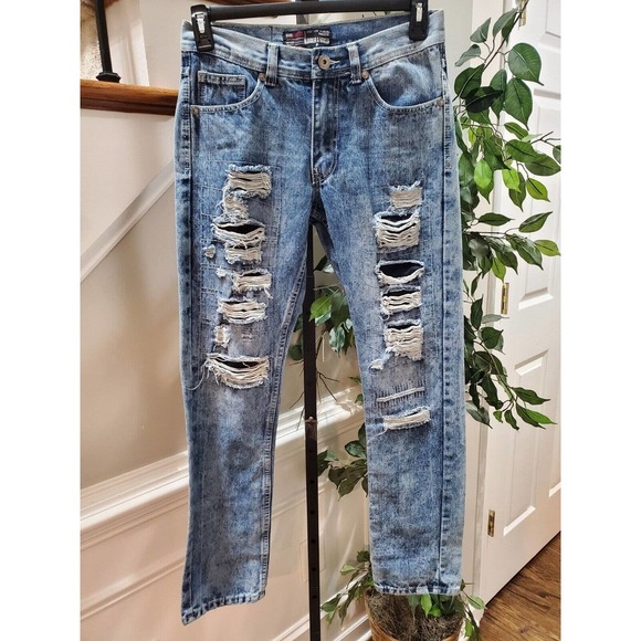 Bleecker & Mercer Men's Blue Denim Cotton Mid Rise Skinny Legs Jeans Pant 30/32 - Picture 10 of 10